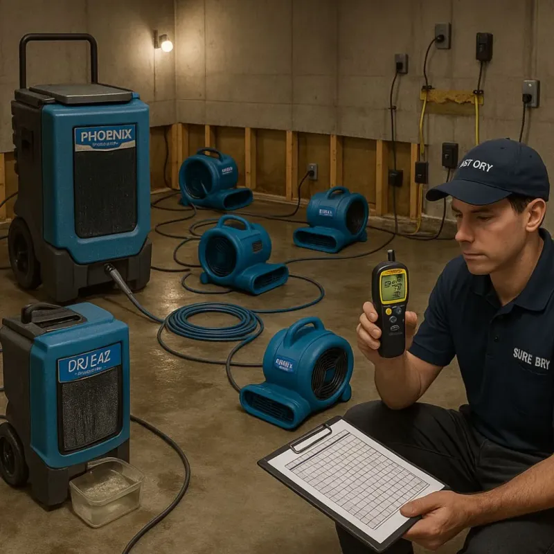 Structural Drying and Dehumidification process in Tipton County, IN